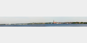 Schleswig an der Schlei, links der Wikingtrurm, in der Mitte der Schleswiger Dom