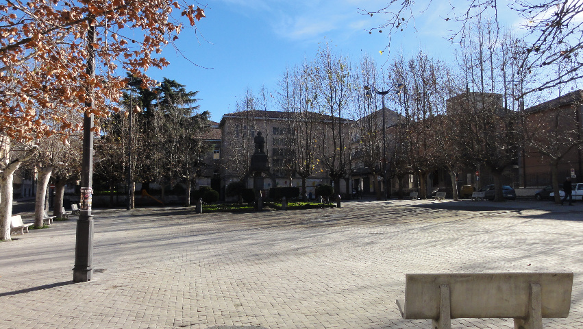  the square with benches