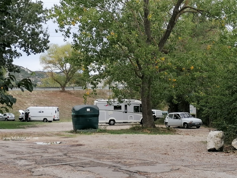 Parking lot used by anglers. 